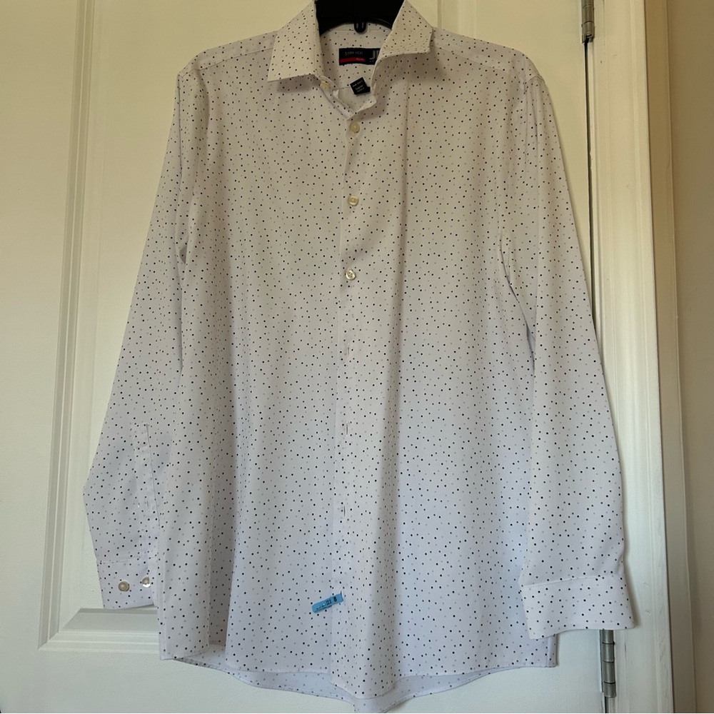 Men's White Polka Dot Shirt